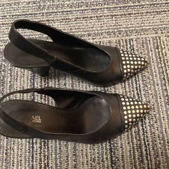 Michael Kira silver studded heels - Picture 2 of 6